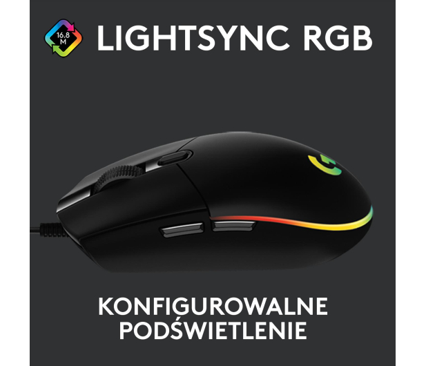 LOGITECH G102 Lightsync Gaming Mouse czarna 910-005823 - 574603 - zdjęcie 7